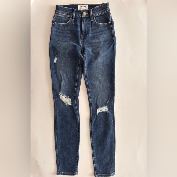 Frame Denim Distressed Le High Skinny Jeans - Picture 1 of 9
